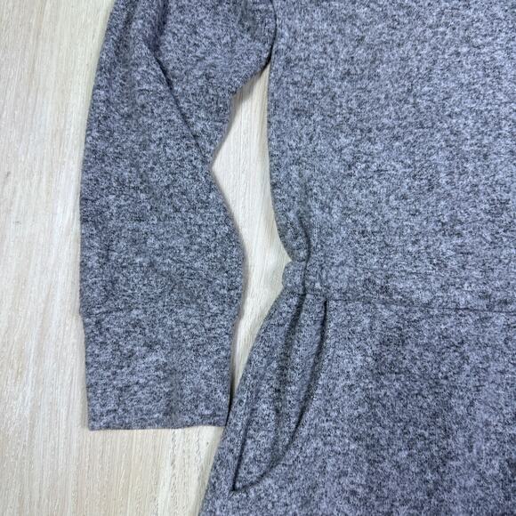Soft Surrounding Gray Lazy Day Lounger Kangaroo Pocket V-Neck Sweater Dress M - Picture 7 of 16